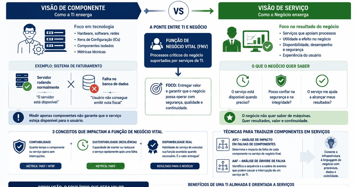 Visão de Componente vs. Visão de Serviço: Por que a TI e o Negócio não falam a mesma língua?