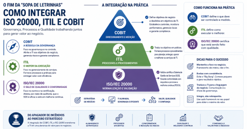 O Fim da Sopa de Letrinhas: Como Unificar COBIT, ITIL e ISO 20000