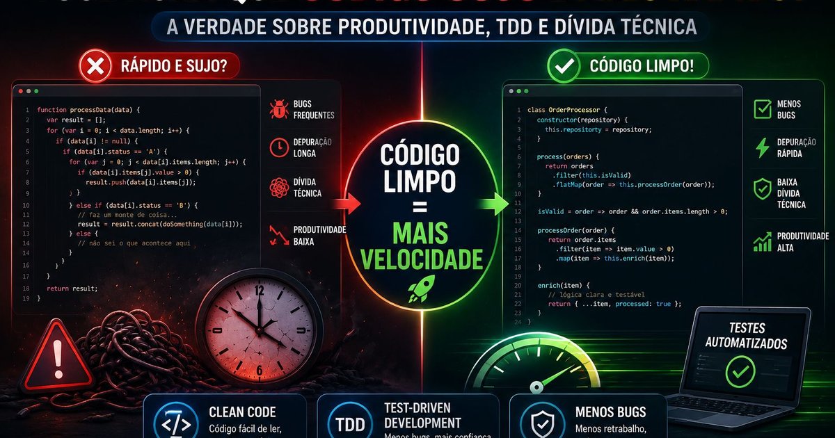 A Ilusão do "Rápido e Sujo": Por Que Código Limpo é a Verdadeira Métrica de Velocidade